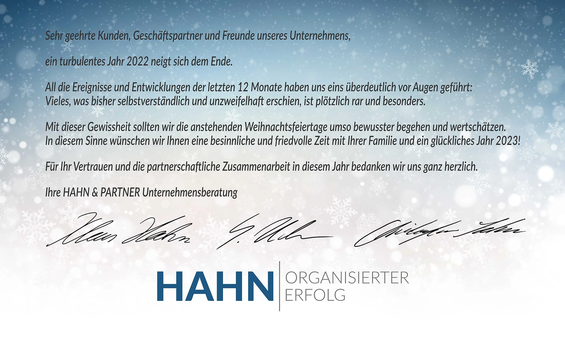 Weihnachtsgrüße 2022